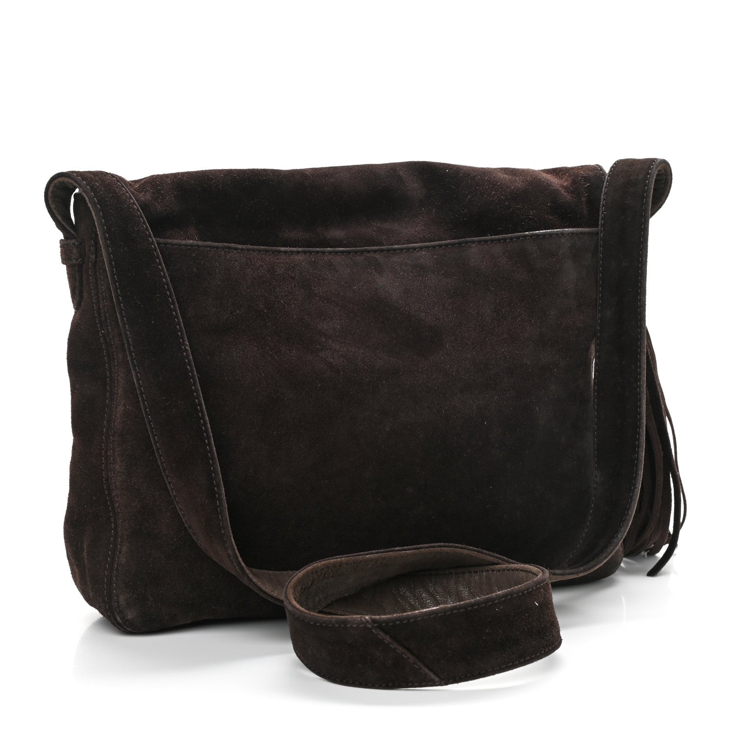 Chanel Suede CC Messenger Flap Bag Brown 3 of 12