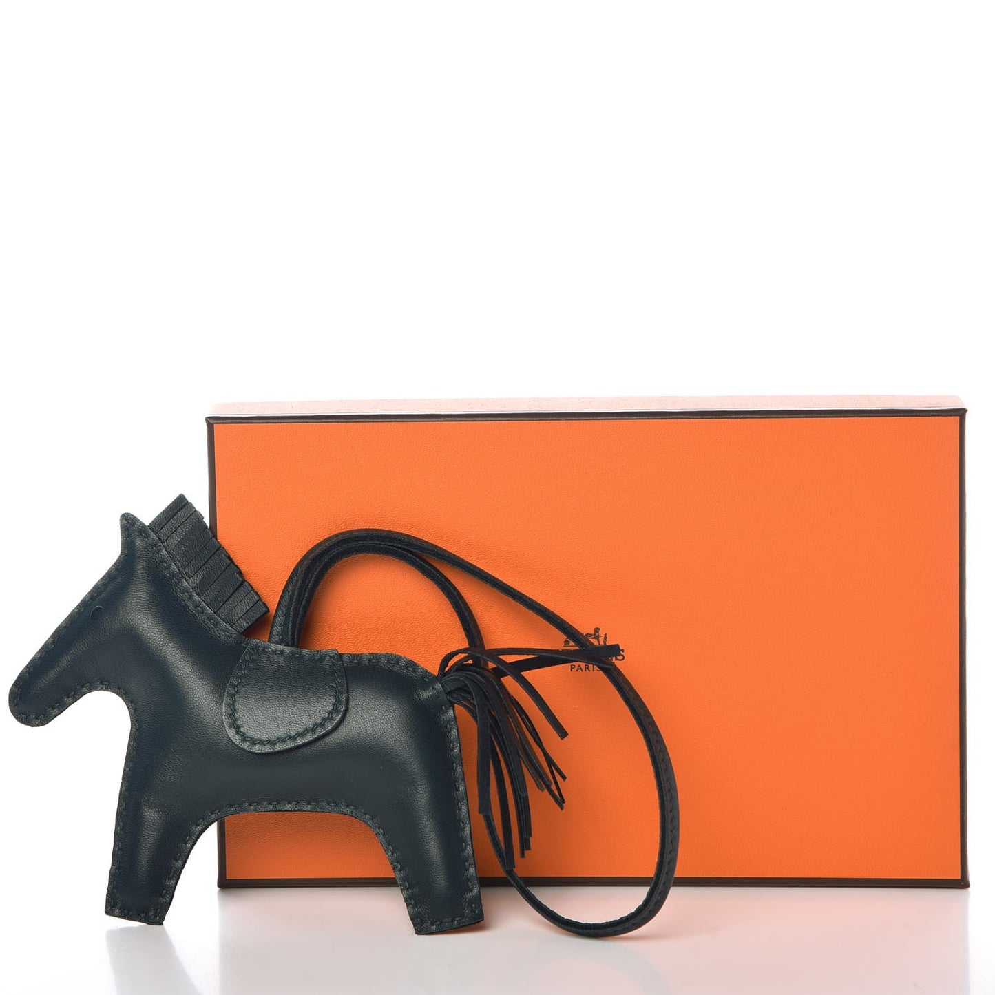 Milo Lambskin Grigri Rodeo Horse Bag Charm MM Vert Cypress