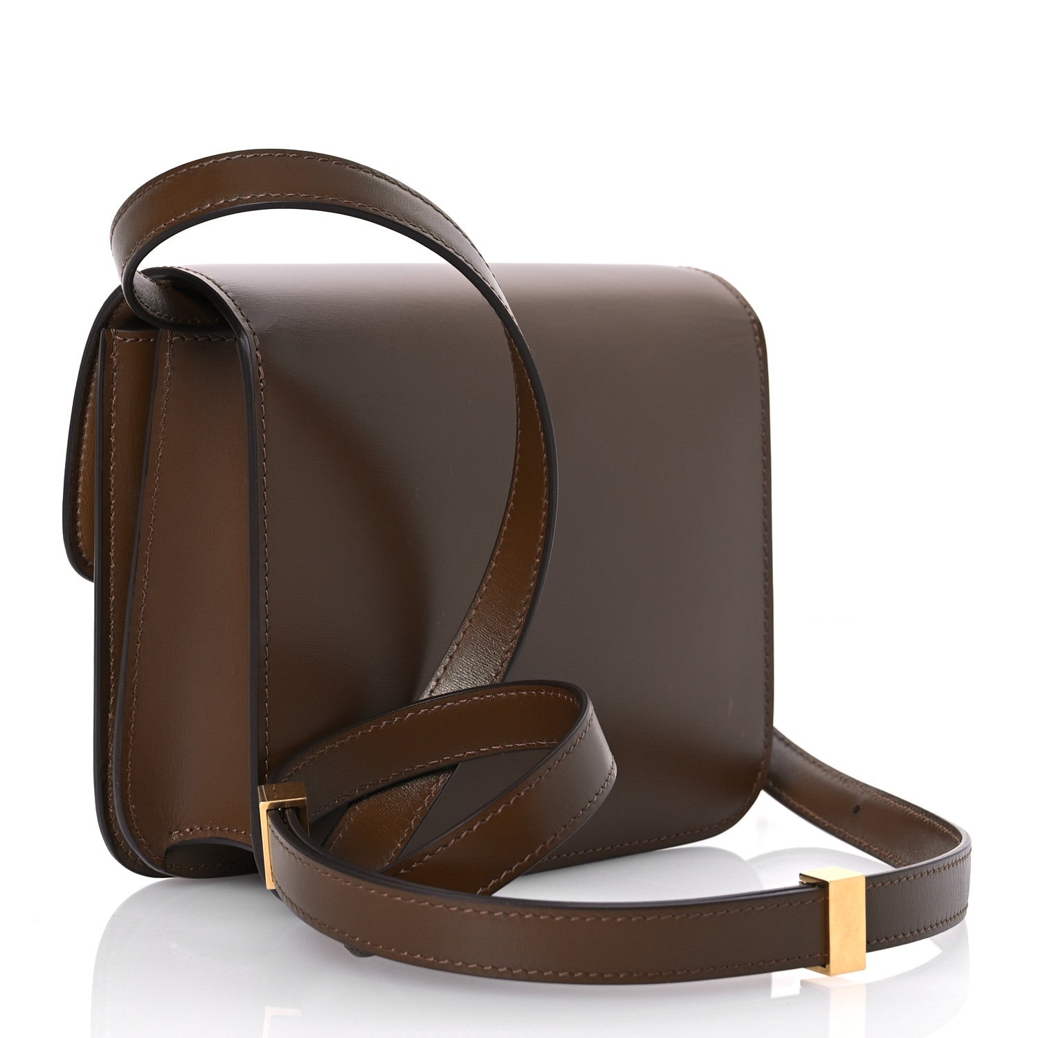 Celine Box Calfskin Teen Classic Box Flap Bag Camel 3 of 12