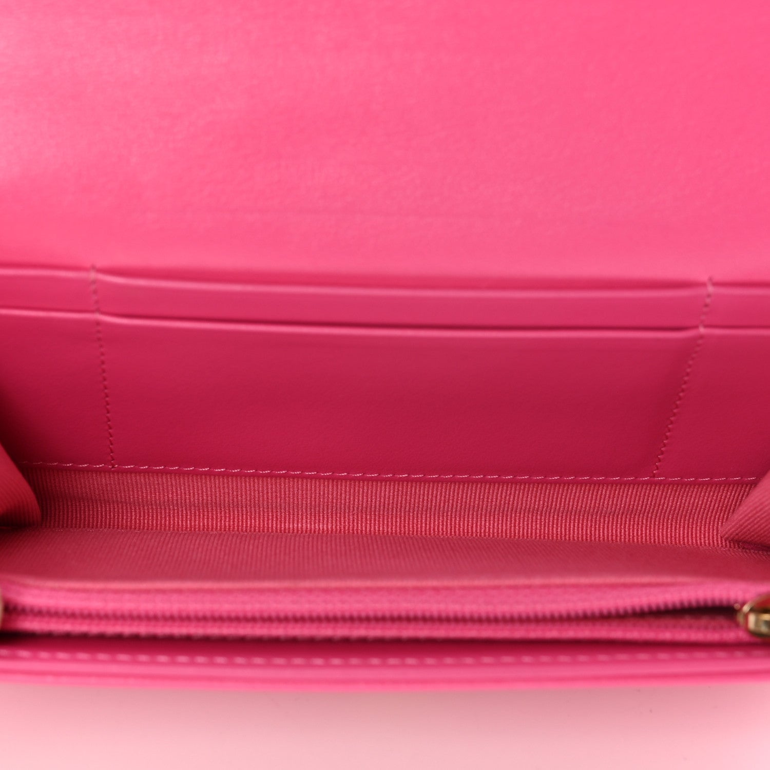 Chanel Shiny Goatskin Quilted Chanel 19 Flap Wallet Dark Pink 5 of 10