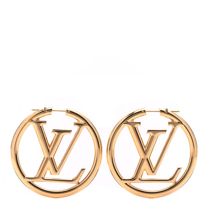 Louis Vuitton Metal Louise Hoop Earrings Gold 1 of 6