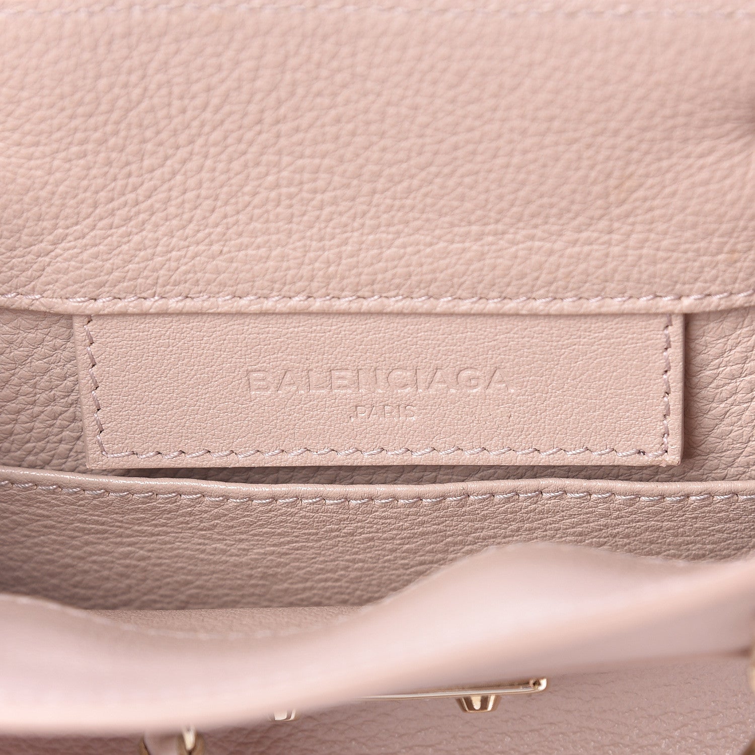 Balenciaga Grained Calfskin Gold Metallic Edge Hardware Papier Mini A4 Tote Rose Des Sables 6 of 15