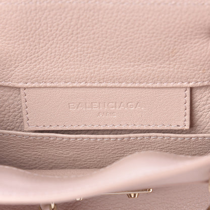 Balenciaga Grained Calfskin Gold Metallic Edge Hardware Papier Mini A4 Tote Rose Des Sables 6 of 15