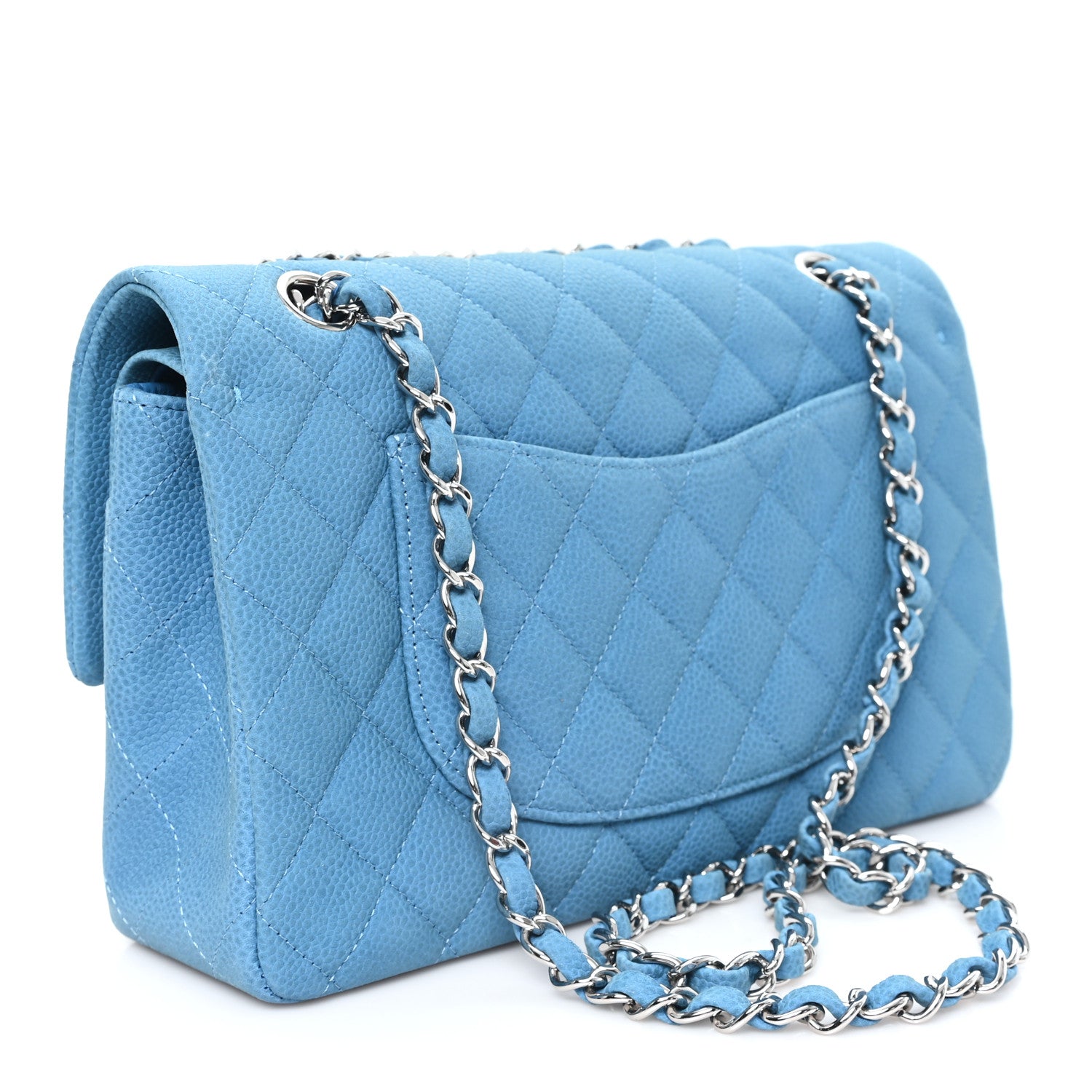 Chanel Iridescent Caviar Quilted Medium Double Flap Blue 3 of 10