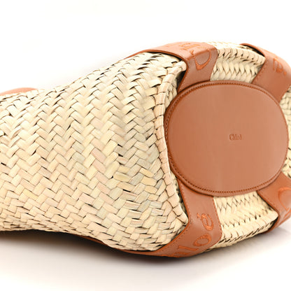 Chloe Raffia Smooth Calfskin Medium Sense Basket Caramel 8 of 10