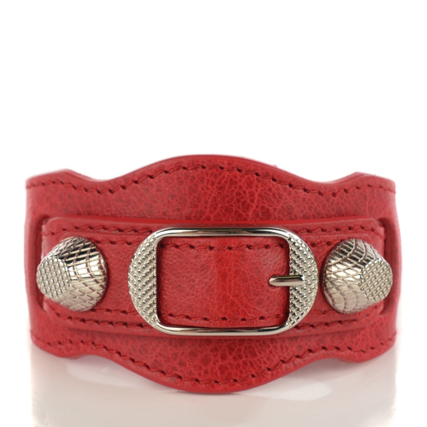 Agneau Arena Giant 12 Silver Hardware Bracelet S Rouge Coquelicot