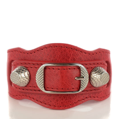 Balenciaga Agneau Arena Giant 12 Silver Hardware Bracelet S Rouge Coquelicot 1 of 6