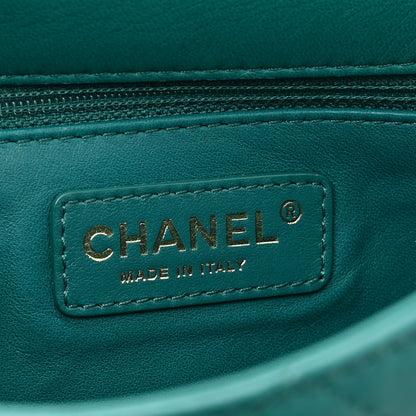 Chanel Lambskin Quilted Small Easy Carry Flap Green 6 of 10