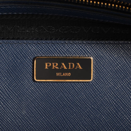 Prada Saffiano Lux Medium Double Zip Tote Bluette 6 of 12