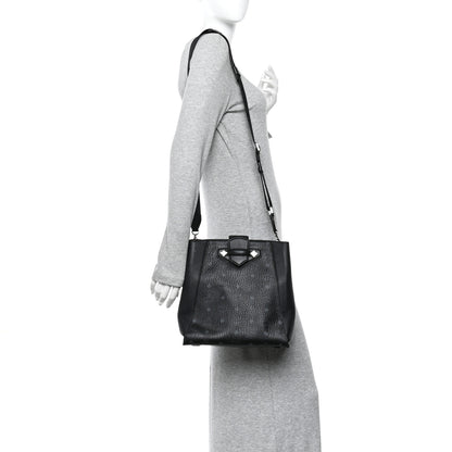 MCM Visetos Calfskin Essential Bucket Bag Black 2 of 10