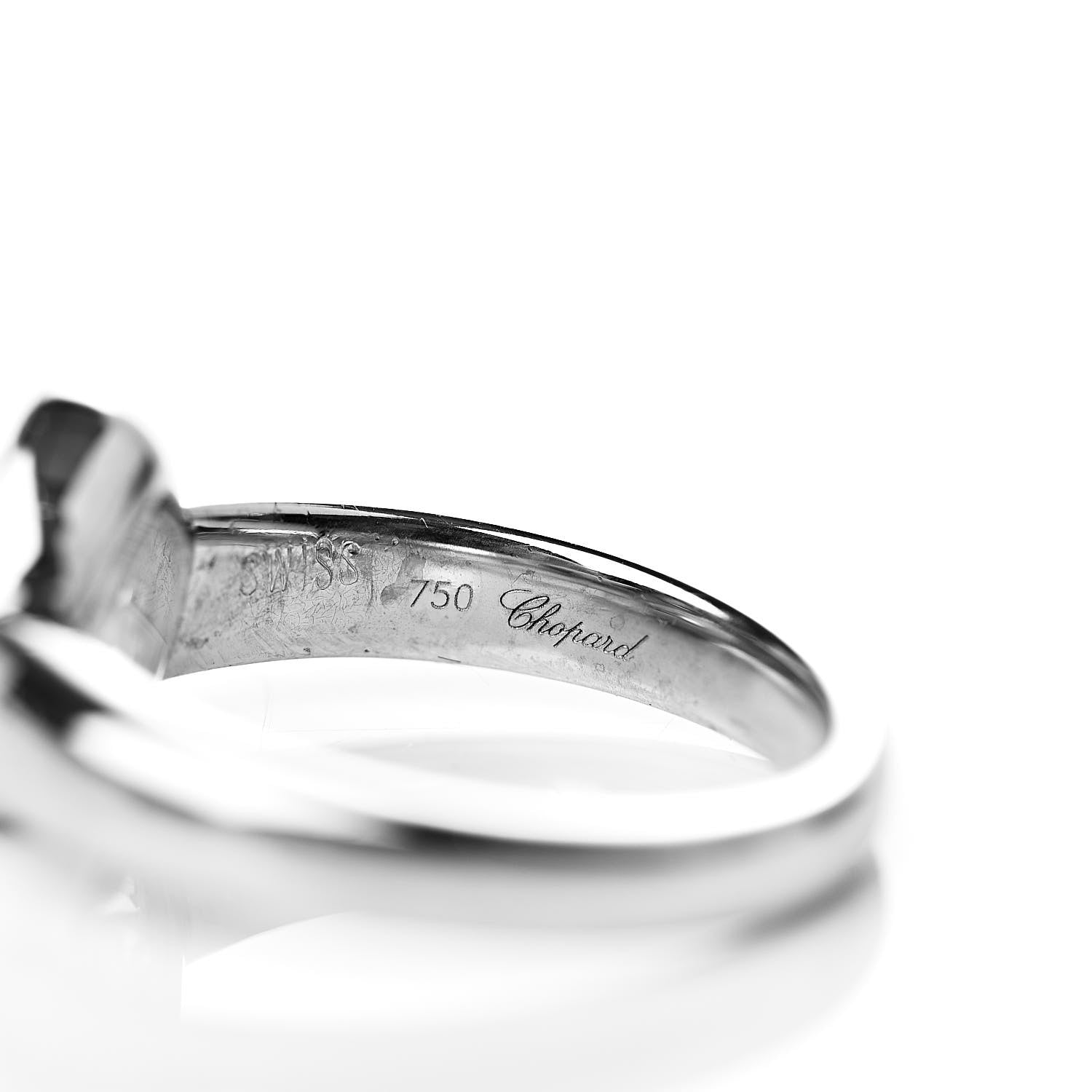 Chopard 18K White Gold Diamond Happy Diamonds Heart Ring 52 6 6 of 6