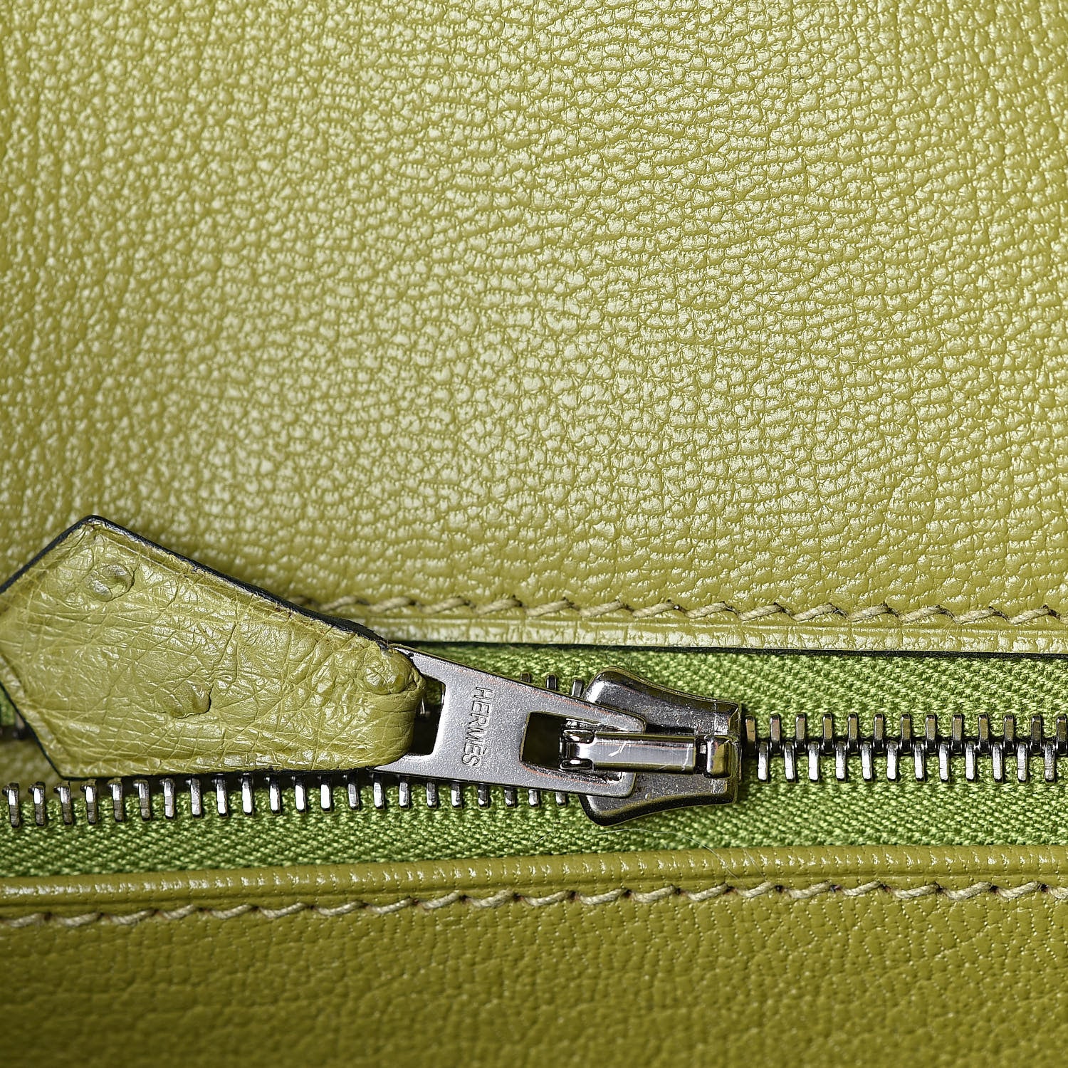 Hermes Ostrich Birkin 30 Vert Anis 25 of 29