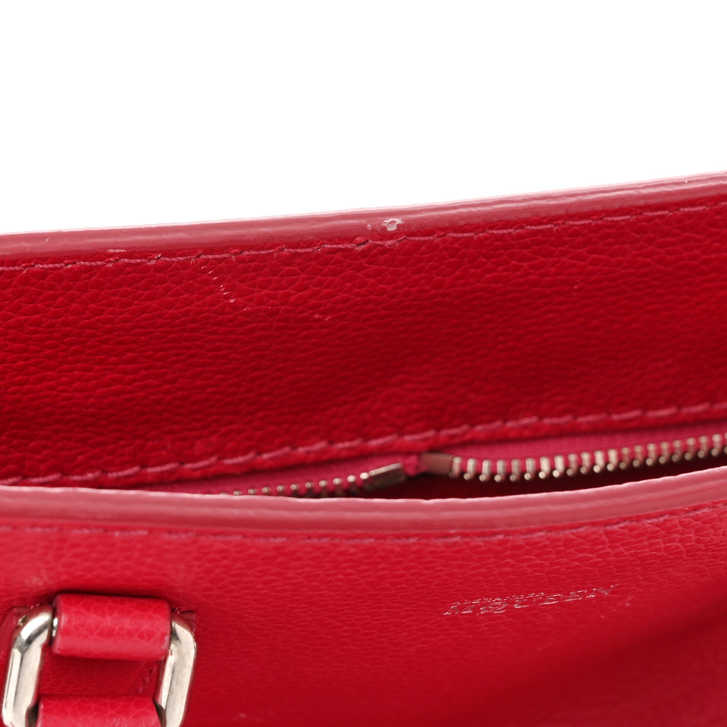 Alexander McQueen Pebbled Calfskin Small Skull Padlock Zip Around Tote Red 11 of 15