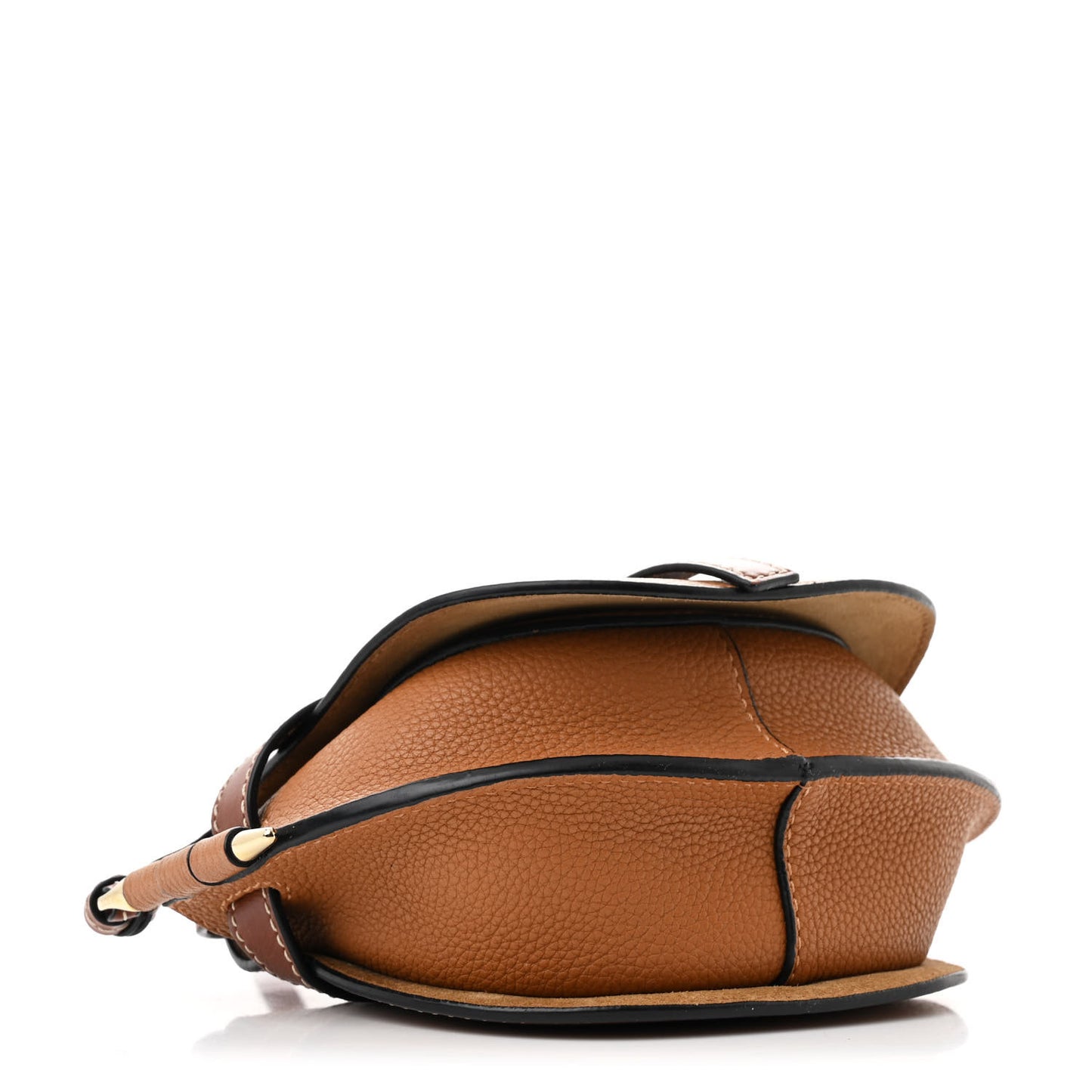 Grained Calfskin Mini Gate Crossbody Bag Caramel Pecan