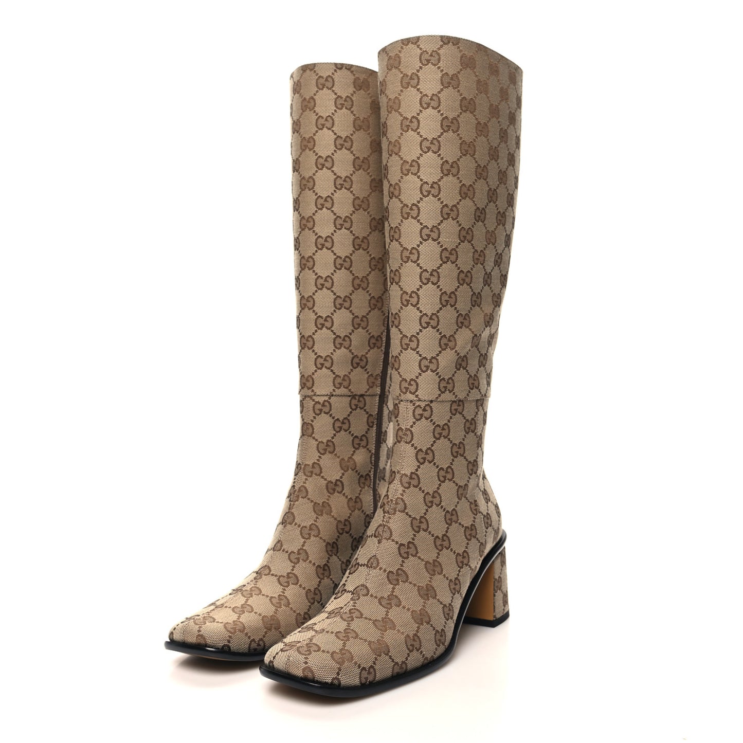 GG Supreme Knee High Boots 38.5 Beige Ebony New Acero