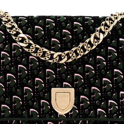 Christian Dior Velvet Monogram Diorama Satchel Green 8 of 16