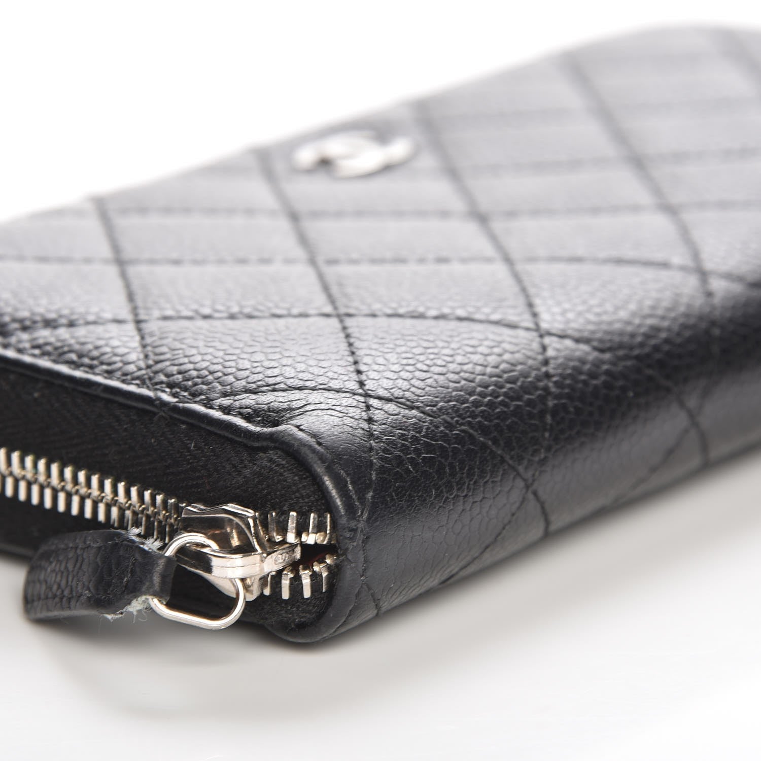 Chanel Caviar Quilted Large Gusset Zip Around Wallet Black 10 of 11