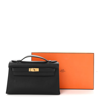 Hermes Swift Kelly Pochette Clutch Black 11 of 11