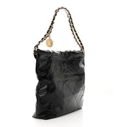 Chanel Shiny Calfskin Quilted Small Chanel 22 Black 4 of 13