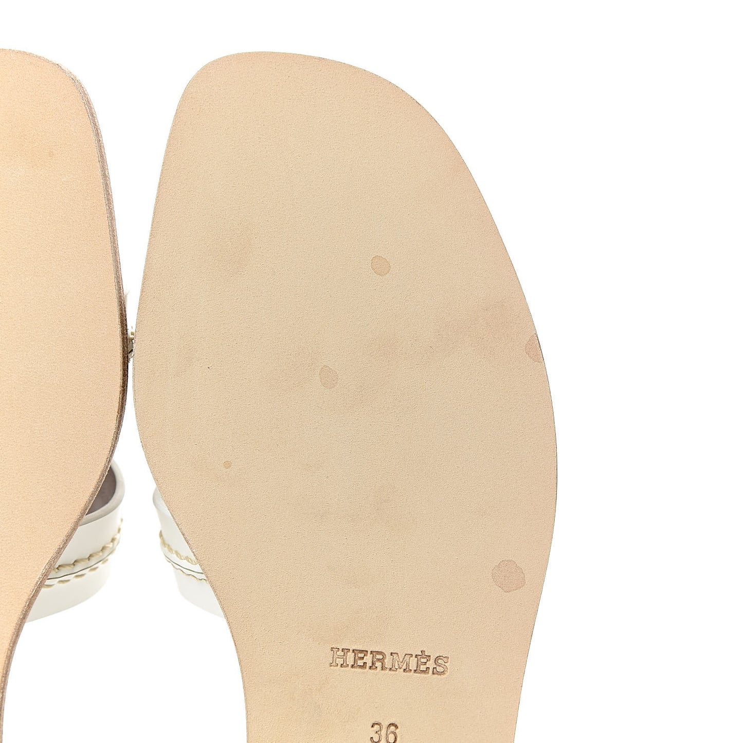 Calfskin Pique Oran Sandals 36 White