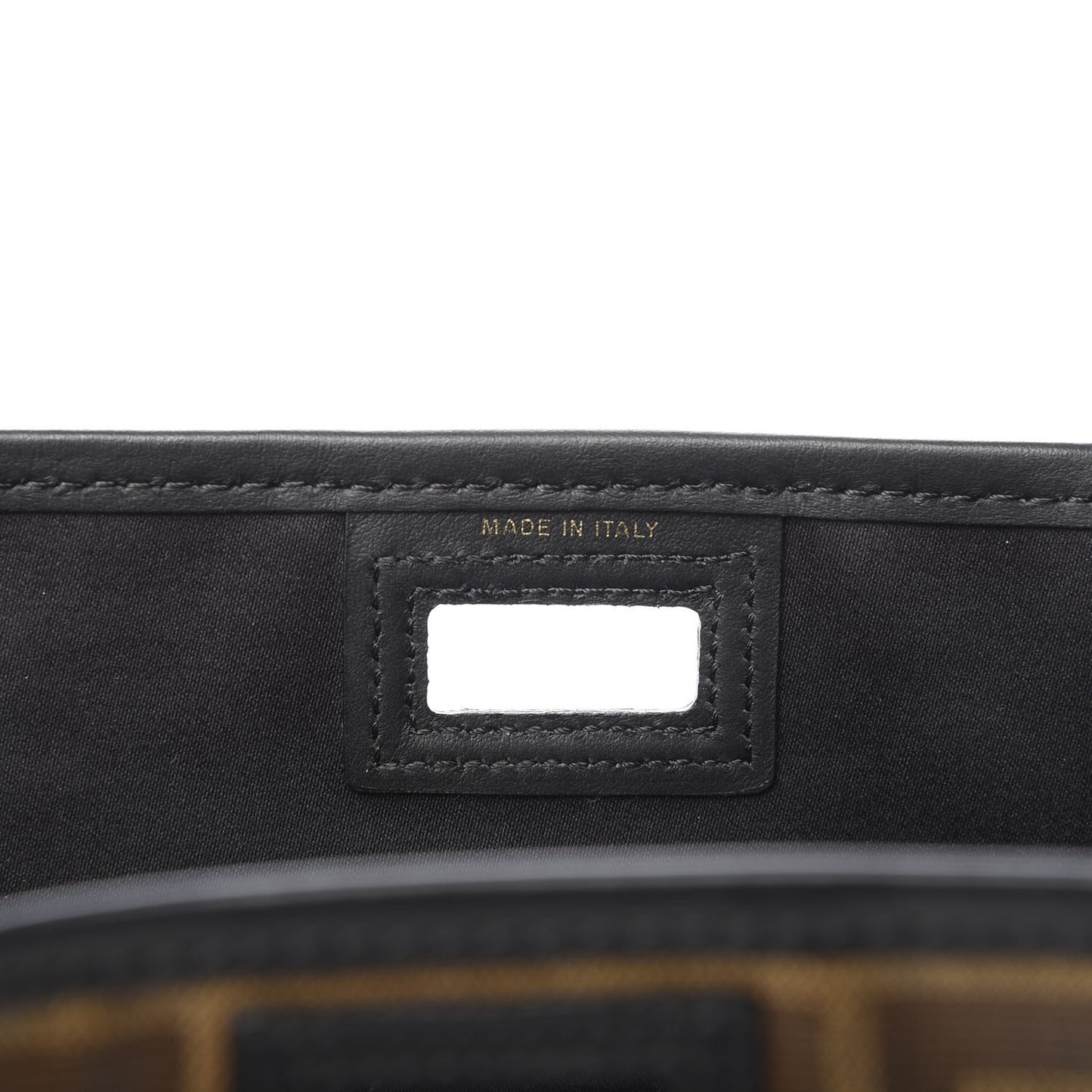 Glazed Fabric Vitello Century FF 1974 Stamp Patch Mini Peekaboo Defender Cover Mogano Panna Black