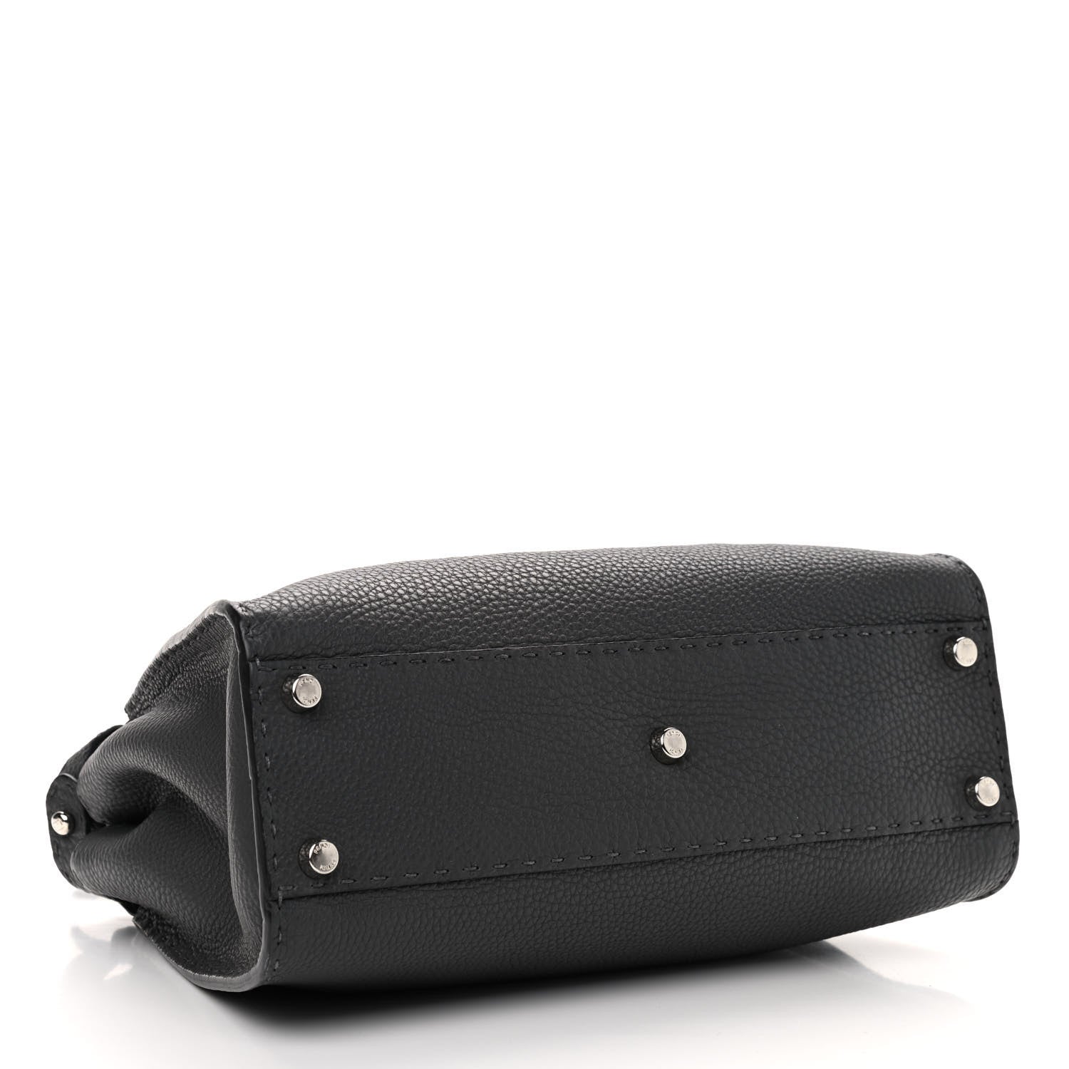 Fendi Cuoio Romano Selleria Bi-Color Medium Peekaboo Iconic Satchel Asfalto Latte 4 of 12