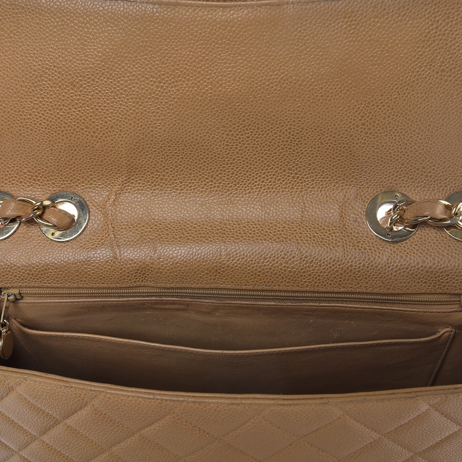 Chanel Caviar Quilted Jumbo Single Flap Beige 9 of 18