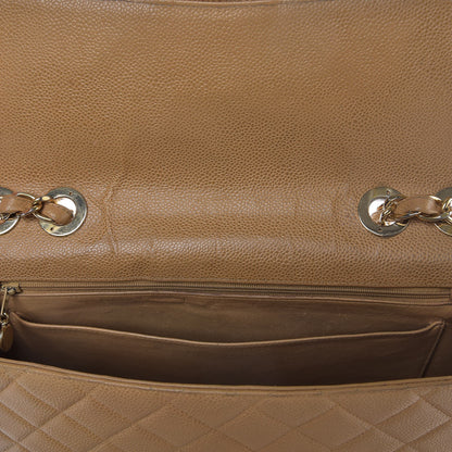 Chanel Caviar Quilted Jumbo Single Flap Beige 9 of 18