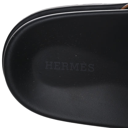 Hermes Calfskin Mens Chypre Sandals 43.5 Gold 7 of 8