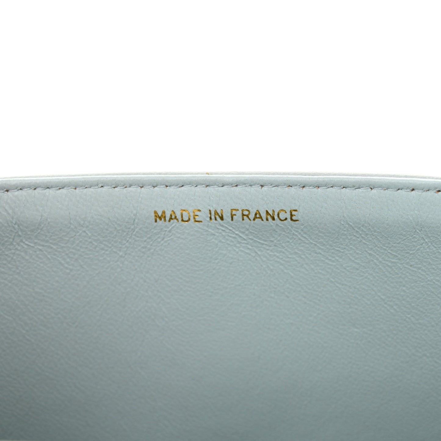 Lambskin Quilted Medium Double Flap Light Blue