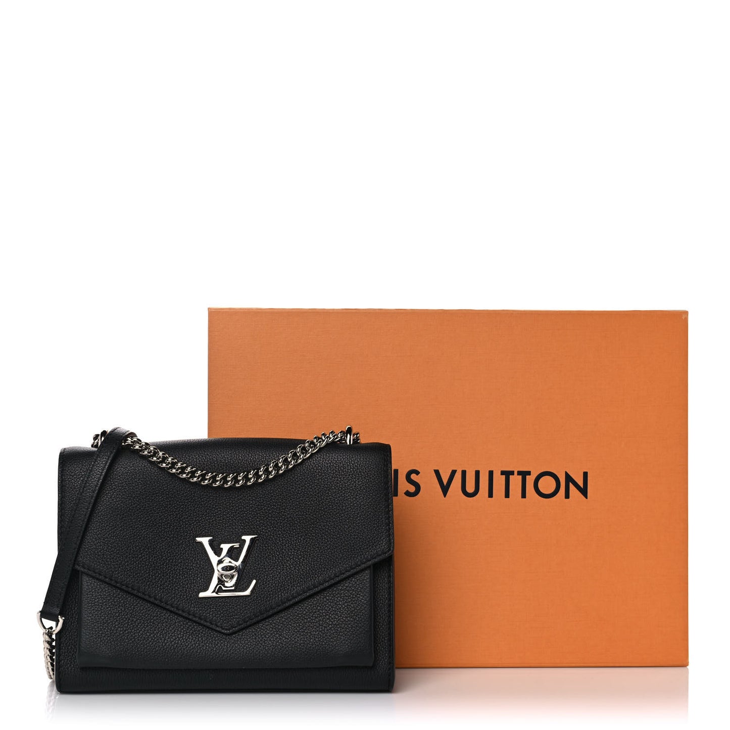 Soft Calfskin Mylockme Chain Bag BB Black