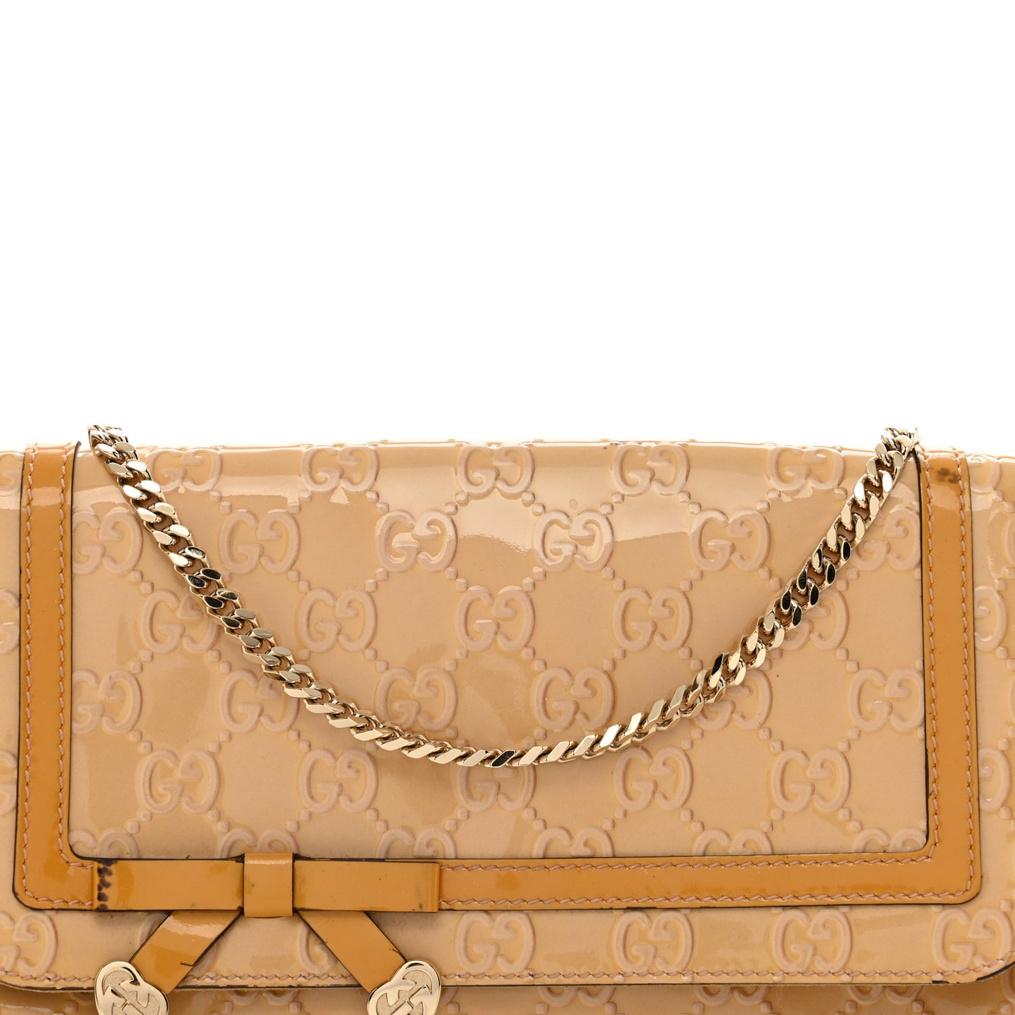 Patent Guccissima Mini Mayfair Bag Beige