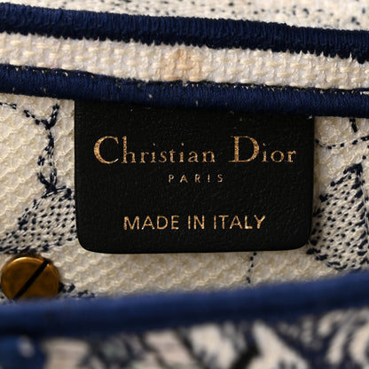 Christian Dior Canvas Embroidered Around the World Saddle Bag Blue 6 of 11