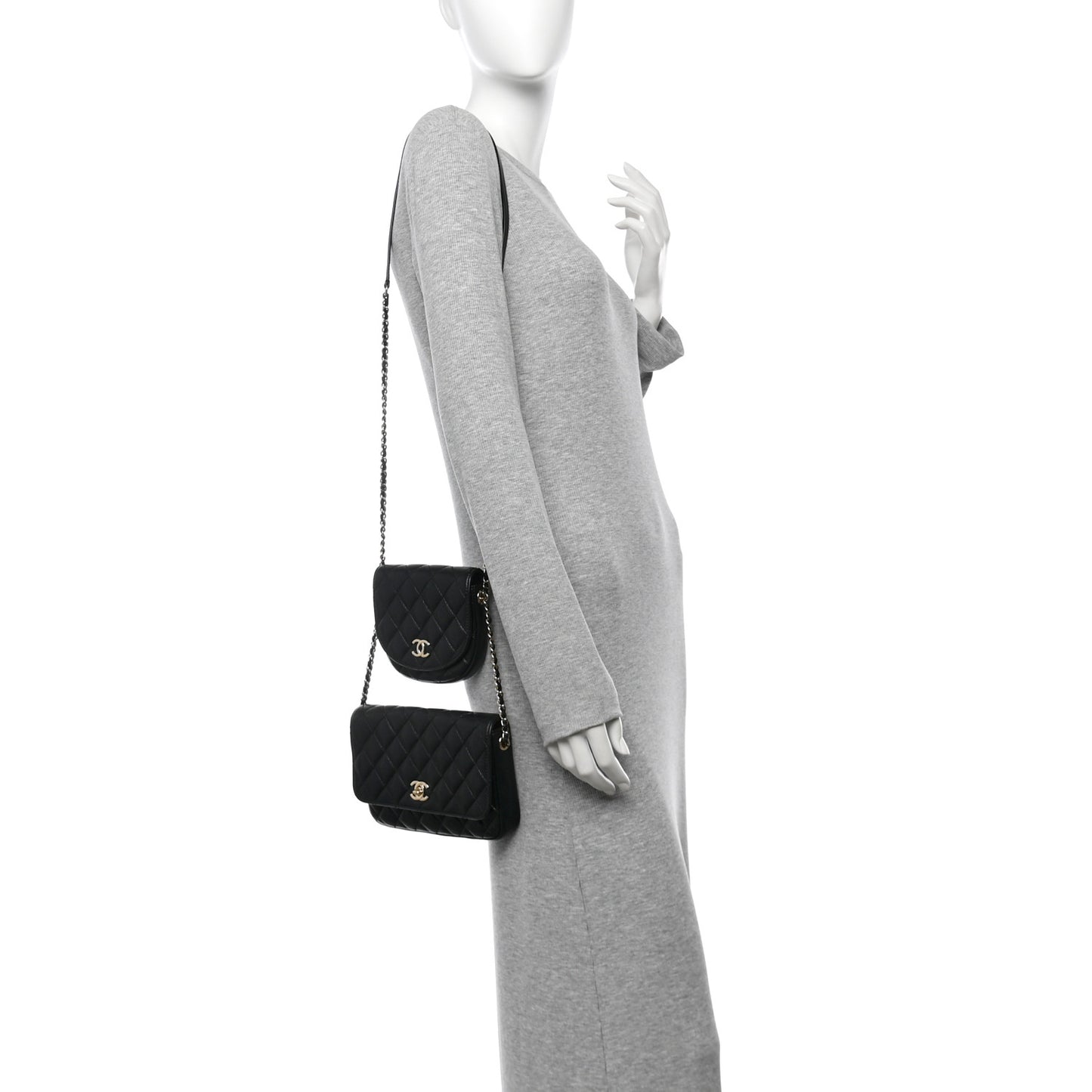 Lambskin Quilted Side Packs Black