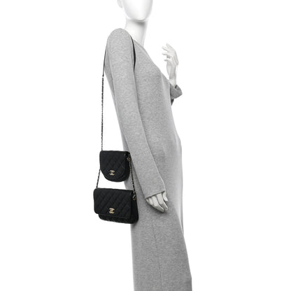 Chanel Lambskin Quilted Side Packs Black 2 of 14