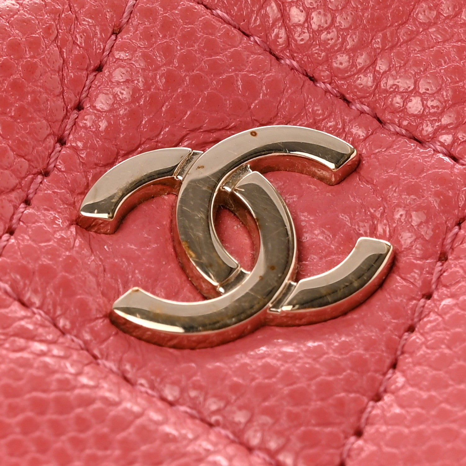 Chanel Caviar Quilted Zip Around Classic Coin Purse Pink 9 of 11