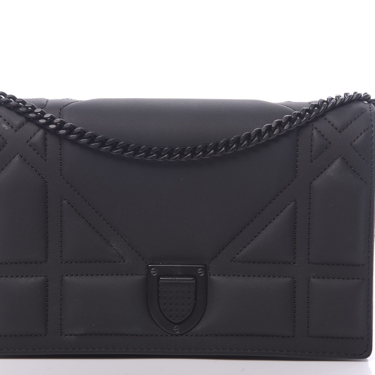Ultra Matte Calfskin Diorama Wallet on Chain Pouch Black