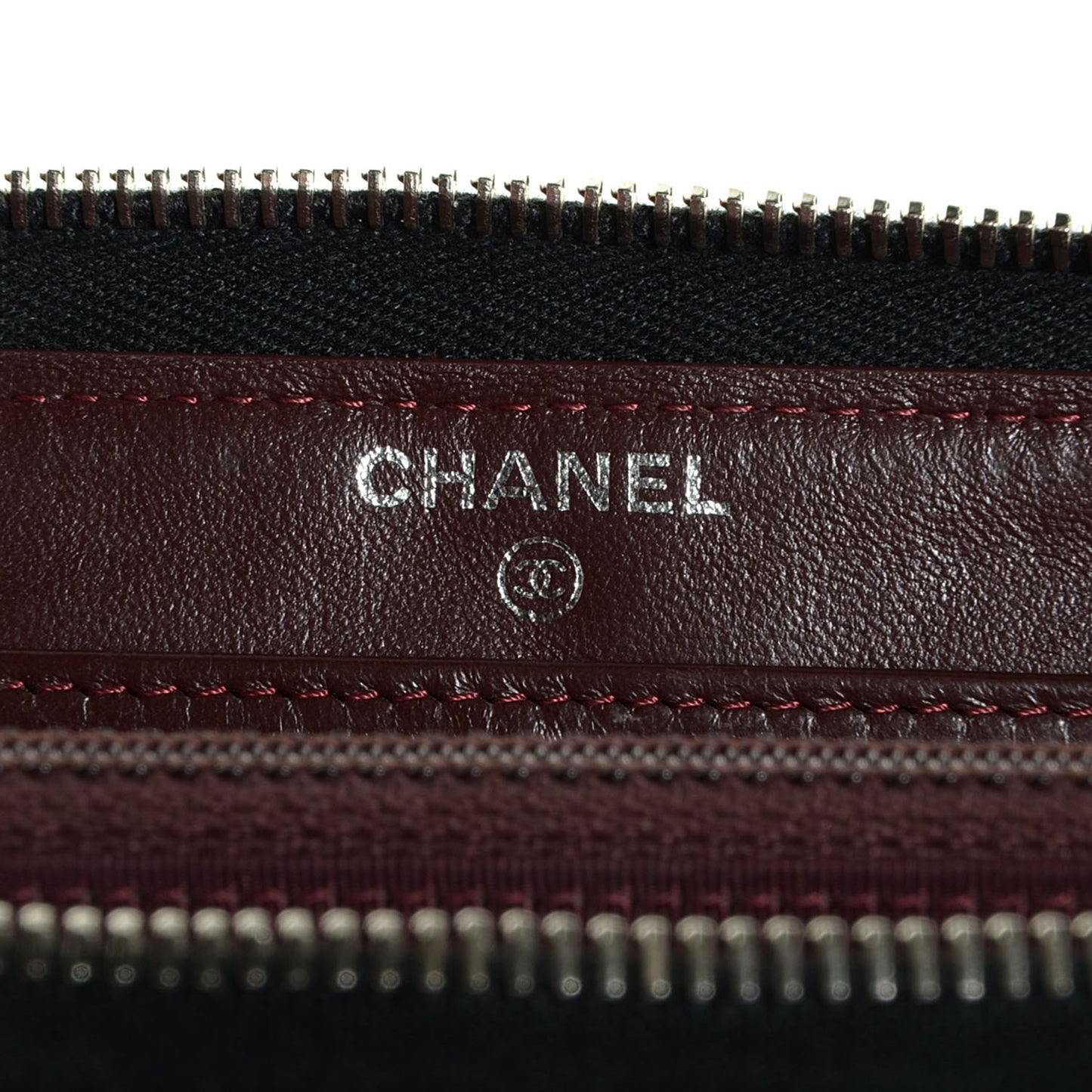 Lambskin Quilted Large Zip Around Wallet Black