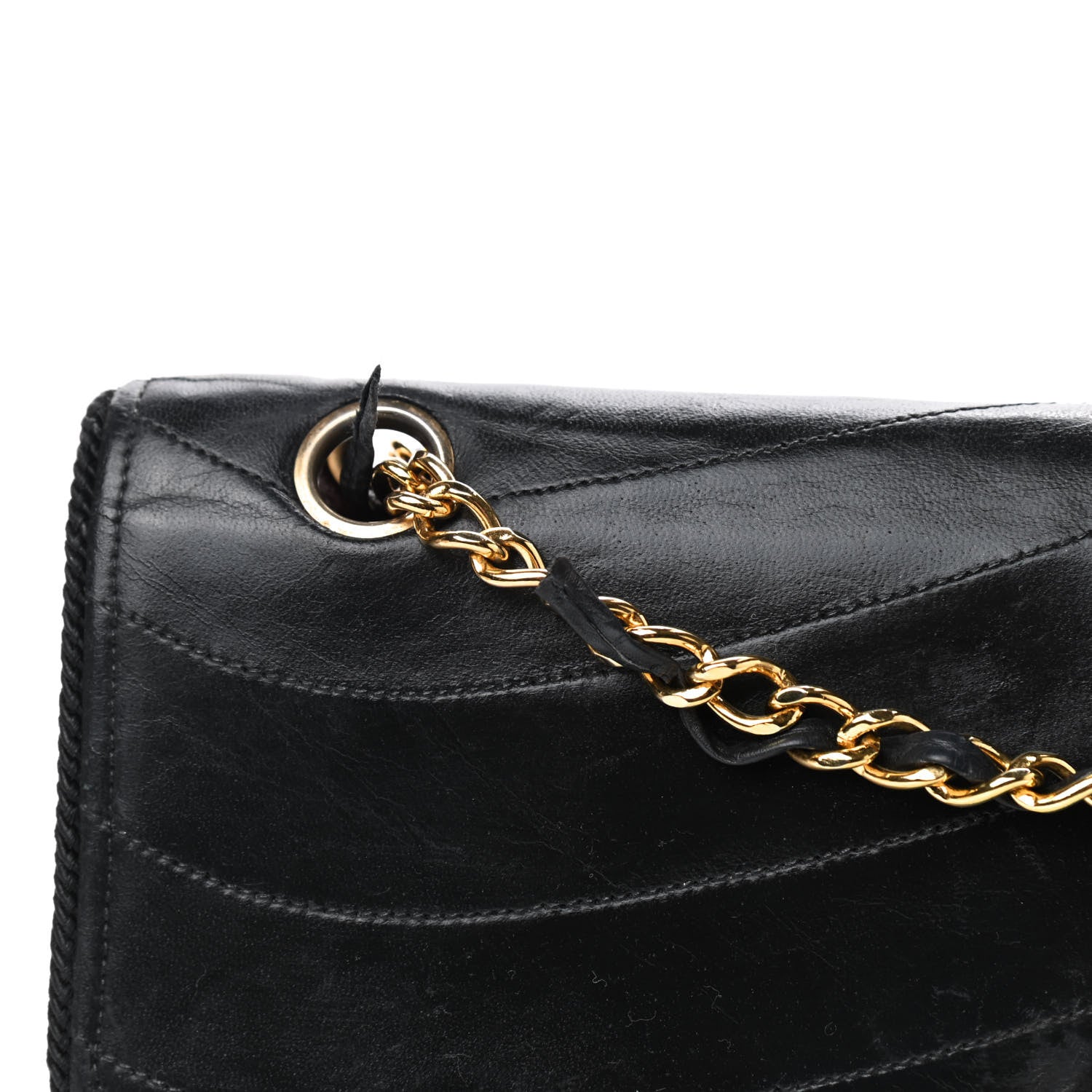 Chanel Lambskin Scallop Quilted Single Flap Black 11 of 12