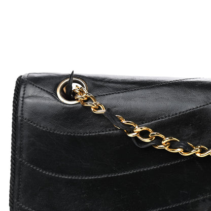 Chanel Lambskin Scallop Quilted Single Flap Black 11 of 12