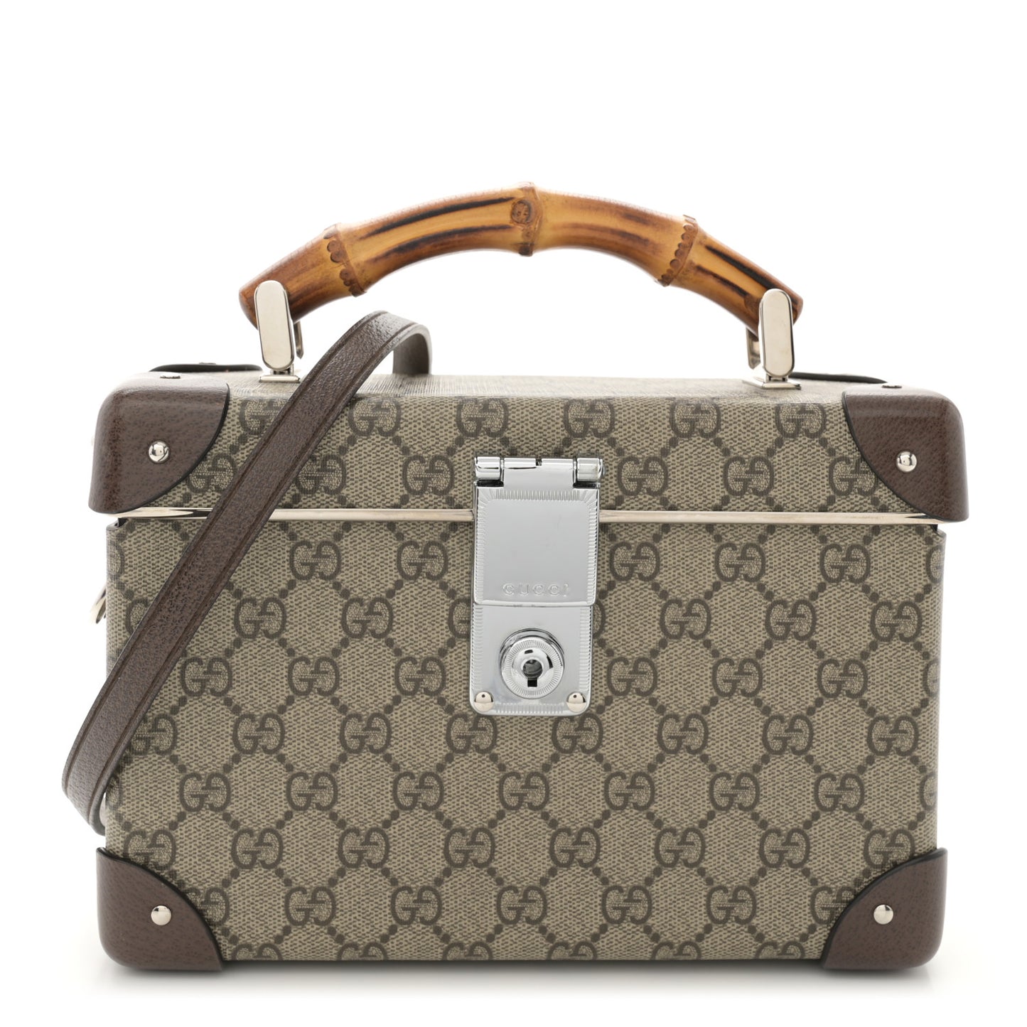 GG Supreme Monogram Globe-Trotter Beauty Case Brown