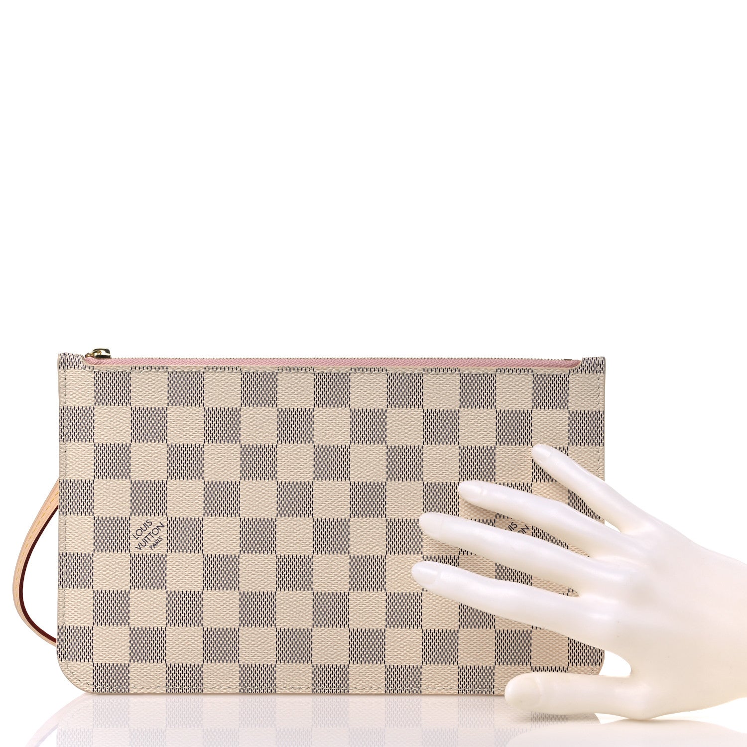 Louis Vuitton Damier Azur Neverfull MM GM Pochette Rose Ballerine 2 of 6