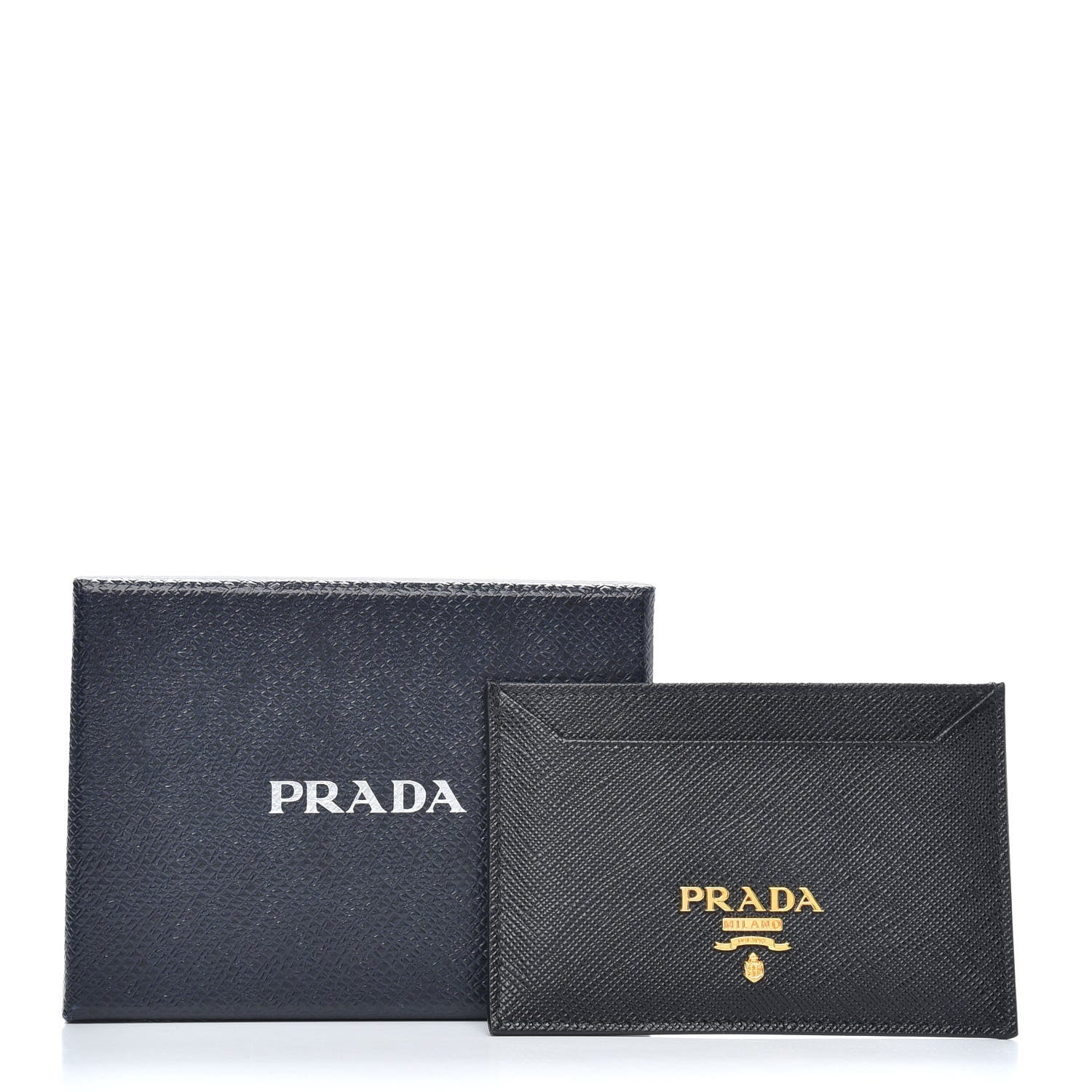 Prada Saffiano Metal Card Case Black 7 of 7