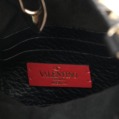 Valentino Garavani Pebbled Calfskin Rockstud Bucket Bag Black 6 of 9