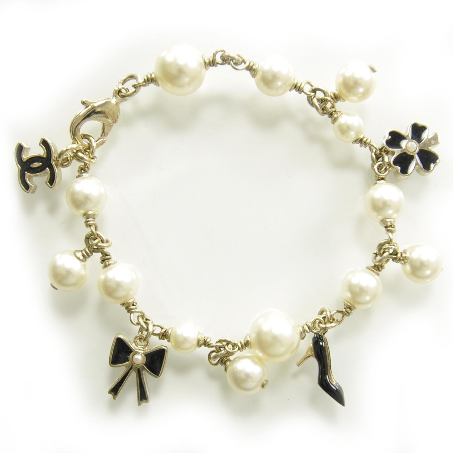 Chanel Pearl CC Charm Bracelet 1 of 3