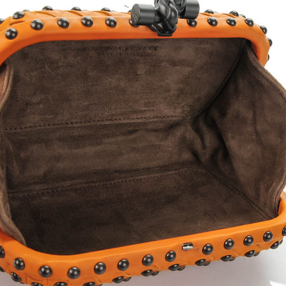 Bottega Veneta Waxy Nappa Intrecciato Knot Studded Clutch Topaz 11 of 12