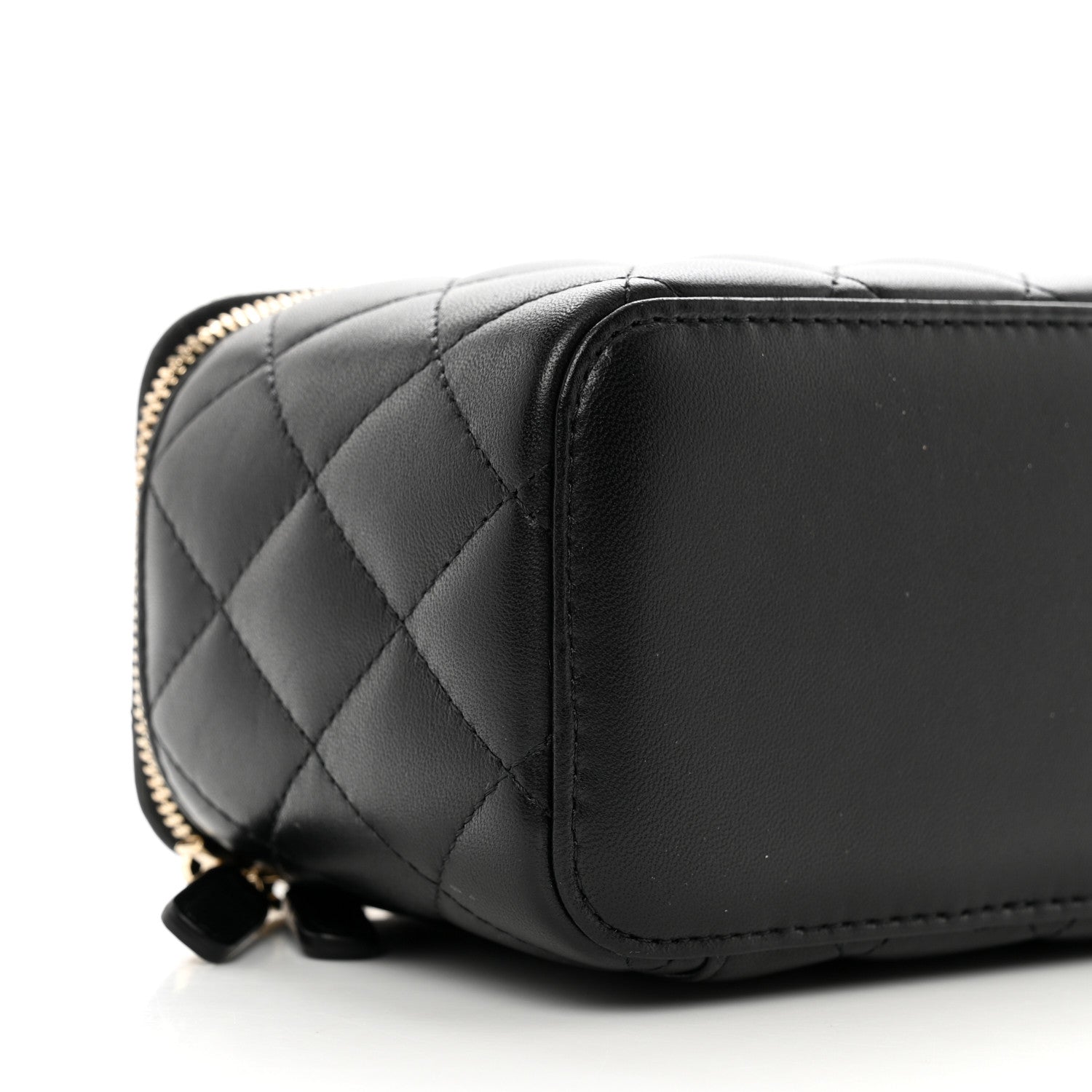 Chanel Lambskin Quilted Small Top Handle Vanity Case With Chain Black 7 of 9