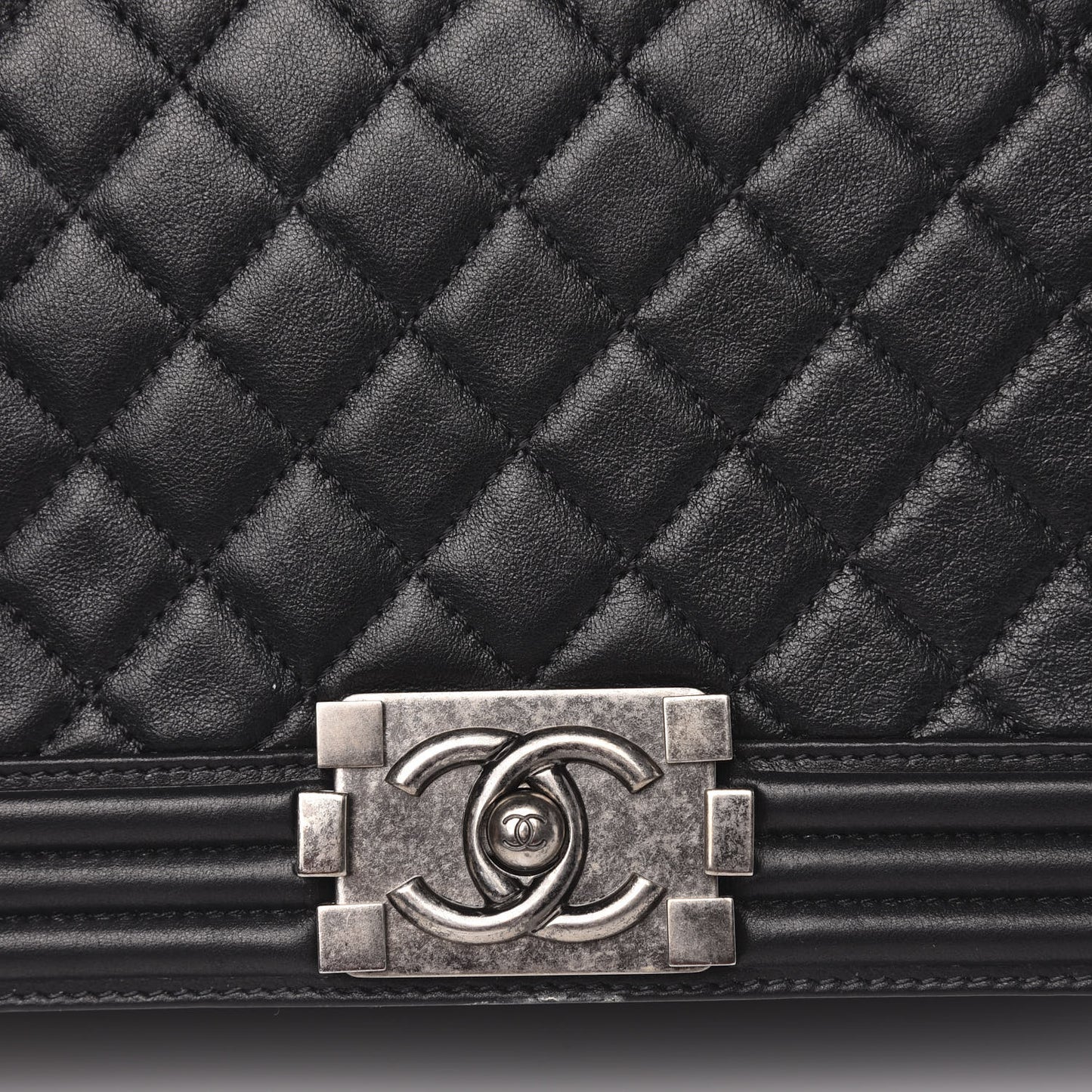 Calfskin Quilted New Medium Boy Flap Black