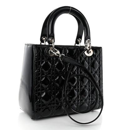 Christian Dior Patent Cannage Medium Lady Dior Black 3 of 9