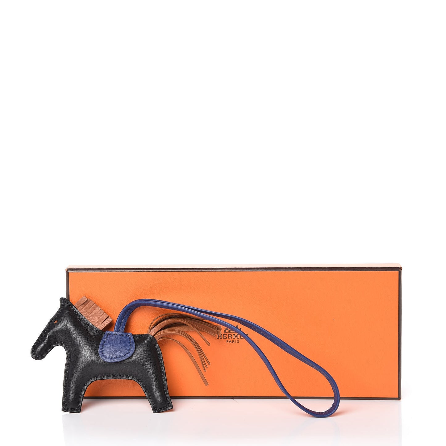 Milo Lambskin Grigri Rodeo Horse Bag Charm PM Black Bleu Encre Gold